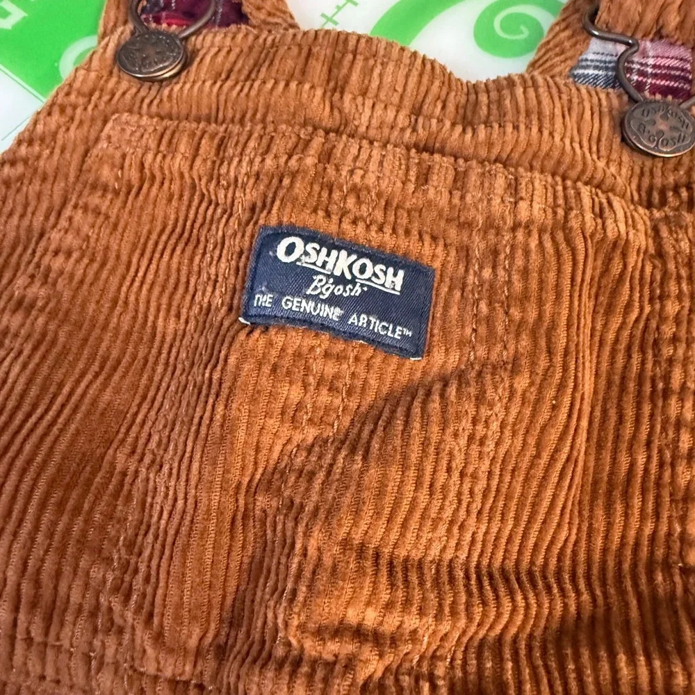 Oshkosh Bgosh Brown Corduroy Vestback Overalls bibs 5T boy girl warm cotton